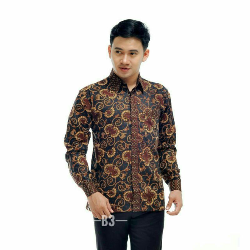 Bisa cod Kemeja batik lengan panjang / baju batik pria lengan panjang