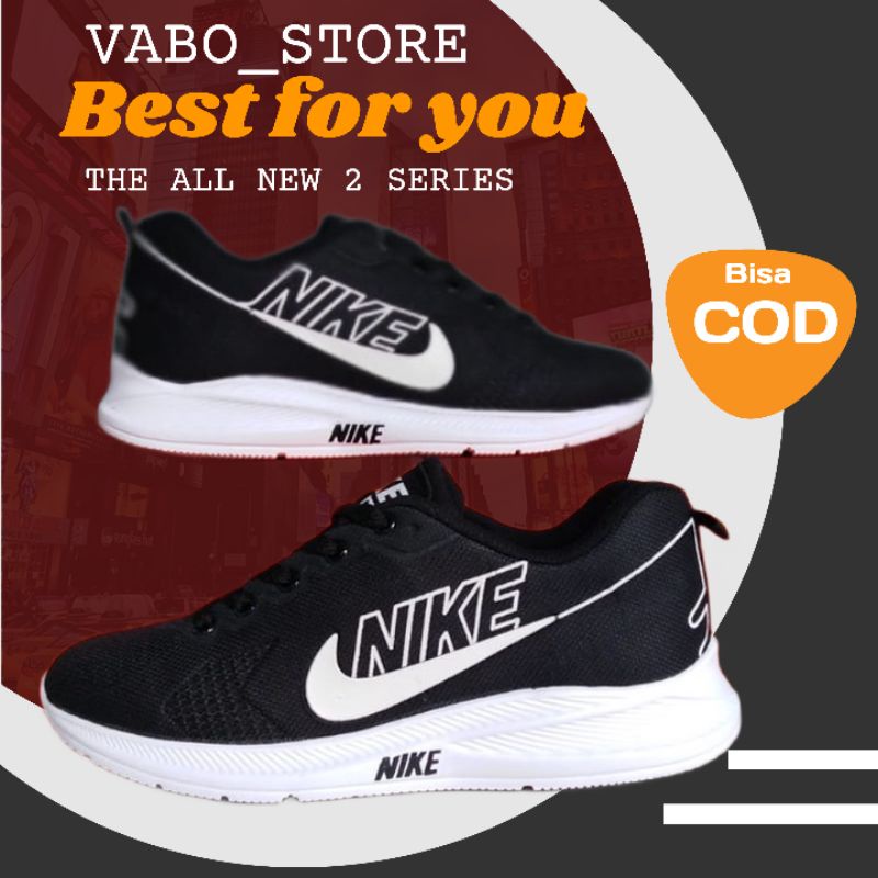 sepatu sneakers sekolah nike zoom kids anak laki laki perempuan tanpa tali hitam putih abu