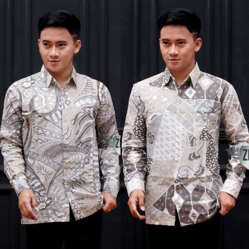 Batik pria / BajuBatikpria / Kemejabatiklenganpanjang size m l xl xxl Atasan batik seragam terlaris