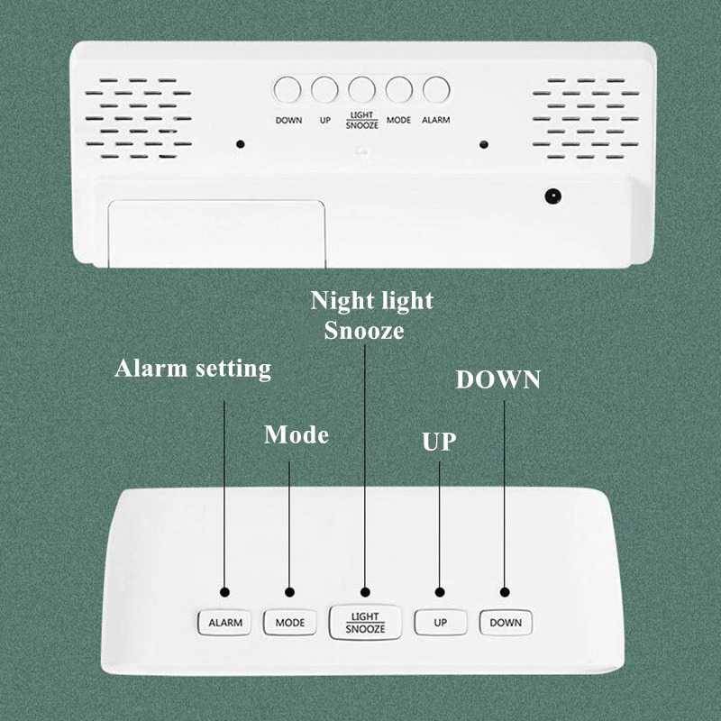 [ORIGINAL] Jam Meja Weker Smart Alarm Digital Meja Kamar Tidur Temperature Terbaru Hitam