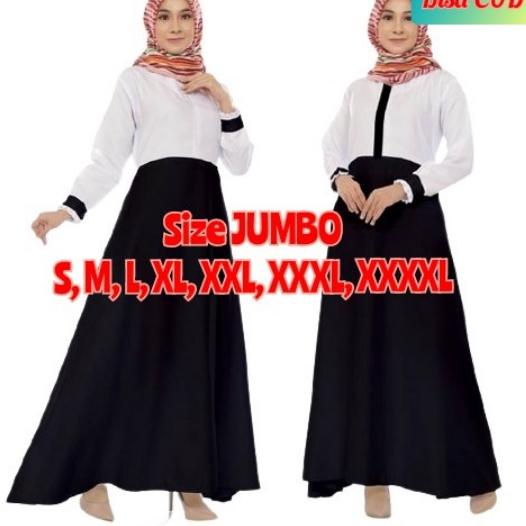 Menarik.. Gamis Seragam PNS PDH Guru Putih Hitam Polos
