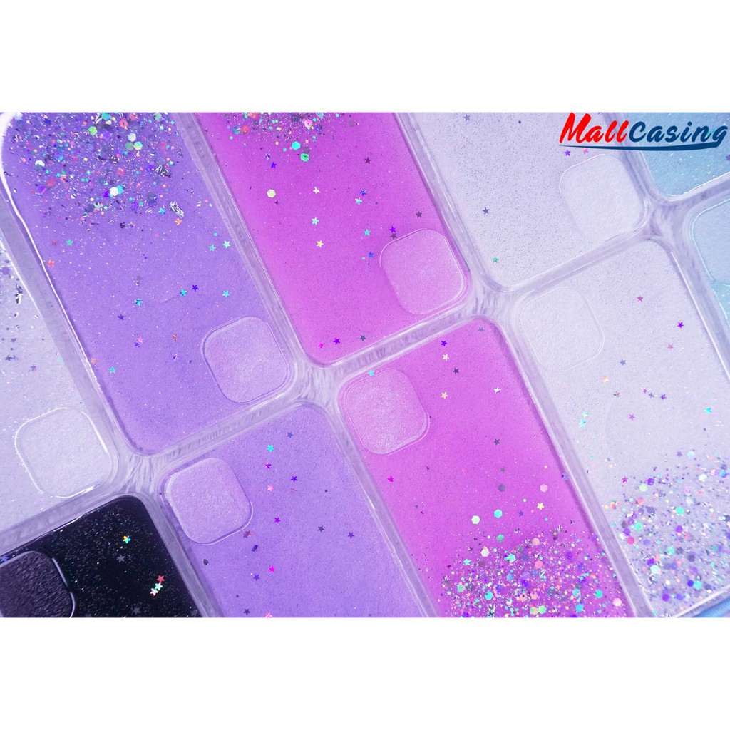 MallCasing - Xiaomi Redmi 9 | Note 9 | Note 9 Pro/ Max Soft Case Clear Glitter + Tali Full Color