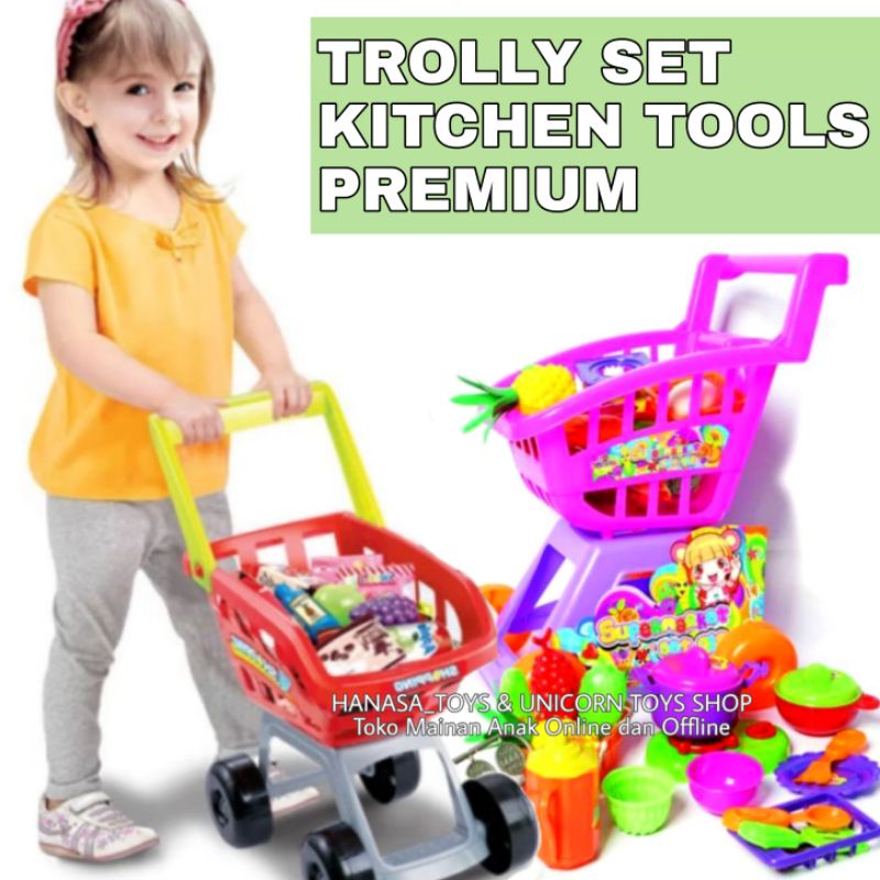 Troli Masak Besar Mainan Masak Masakan lengkap dg aneka mainan masak