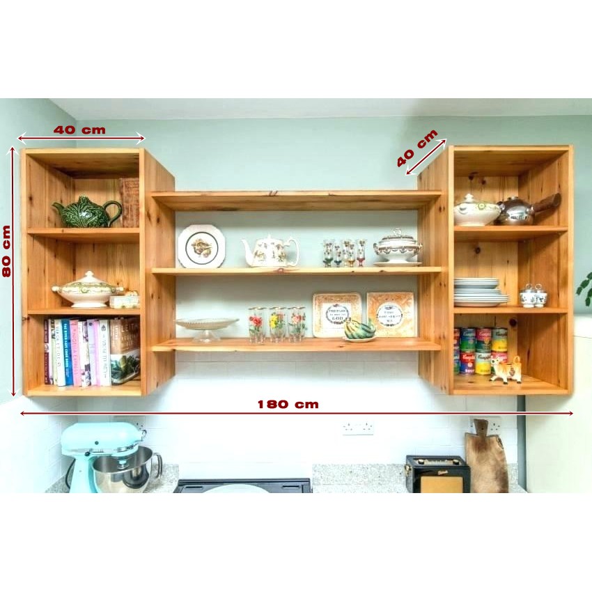 Rak Susun Dinding Serbaguna Kayu jati Belanda Rak Buku Rak Dapur