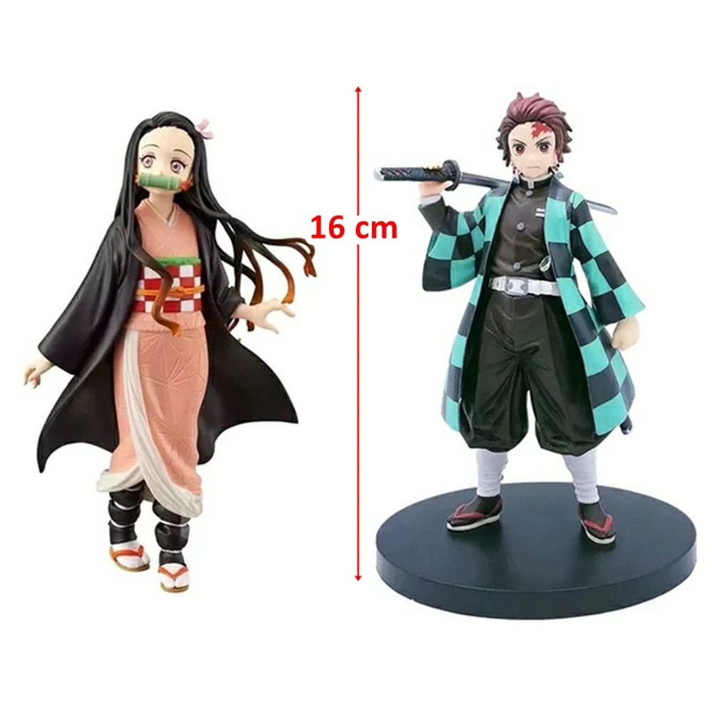 Action Figure Anime Demon Slaye Kimetsu Zenitsu Agatsuma Nezuko Tanjirou Hashibira Bahan Pvc