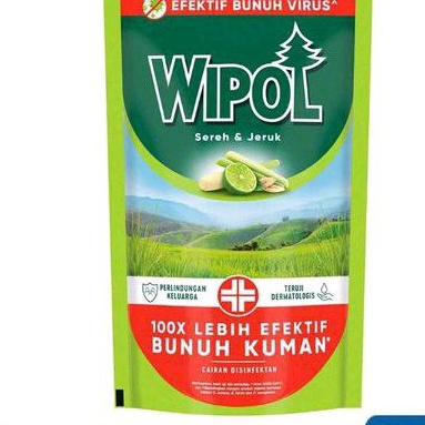Wipol Sereh &amp; Jeruk 190ml efektif bunuh Virus &amp; kuman Pembersih Lantai cairan disinfektan harum dan segar