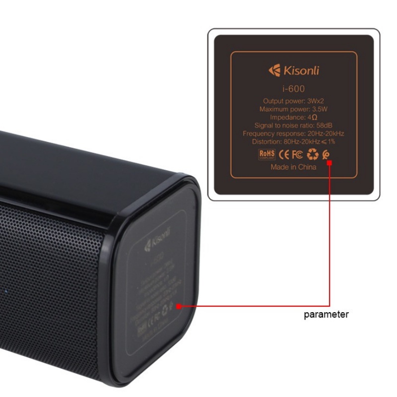 Speaker Laptop / Komputer Kisonli I-600 Design Long Strip Bass Speaker