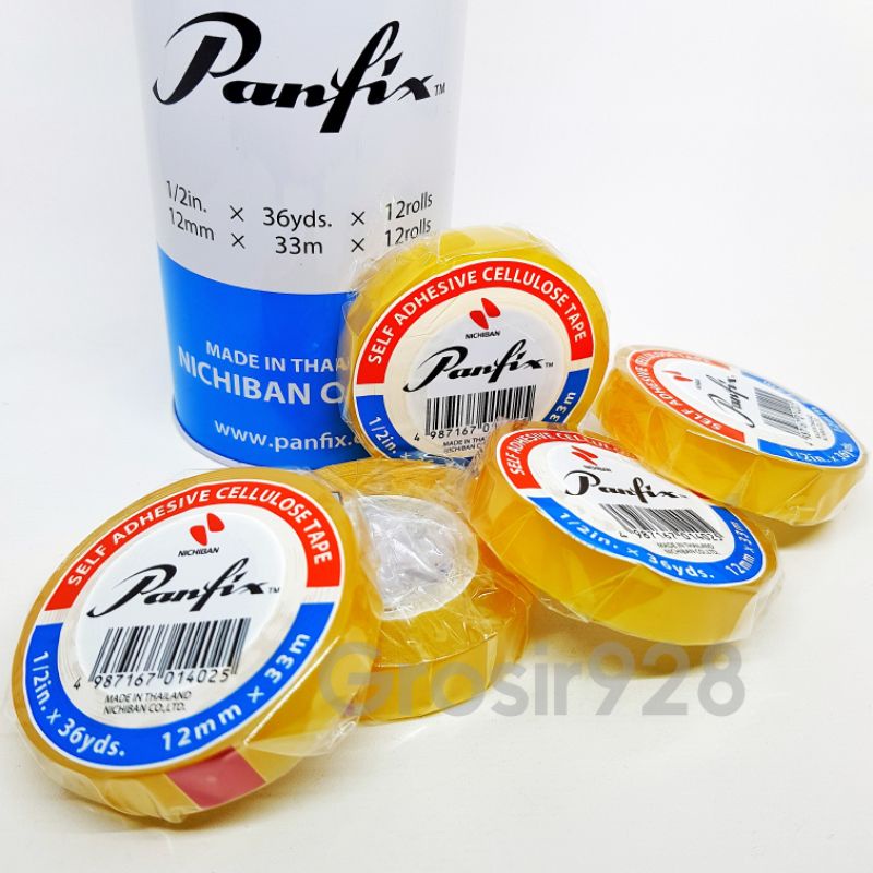 

Selotip / Solatip Isolasi Bening / Self Adhesive Cellulose Tape Panfix 1/2 inch x 36 yards