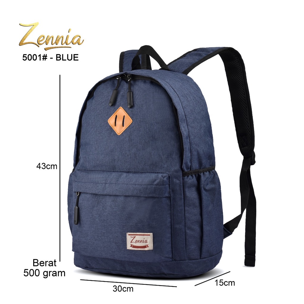 Tas Ransel Zennia 5001 Tas Fashion Unisex Tas Sekolah Ransel Backpack Casual Tas Punggung Wanita