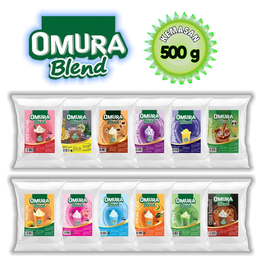 Omura Ice Blend Serbuk Minuman Bubuk Mix Gula Sugar 500Gr Pouch All Varian Packing Aman