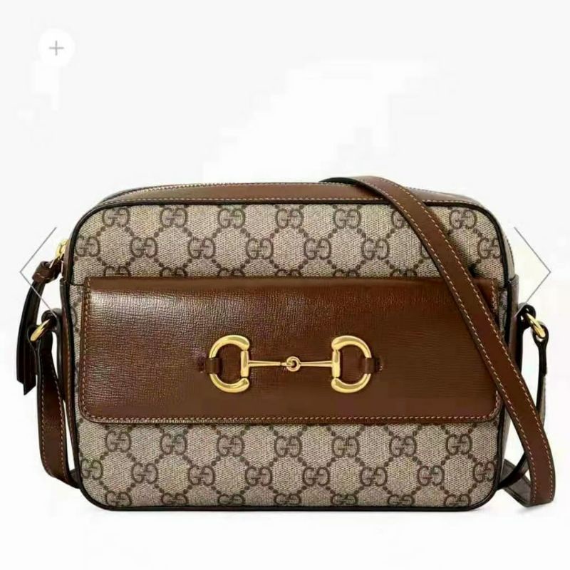 GUCCI HORSEBIT MESSENGER SLING BAG BROWN FLAP