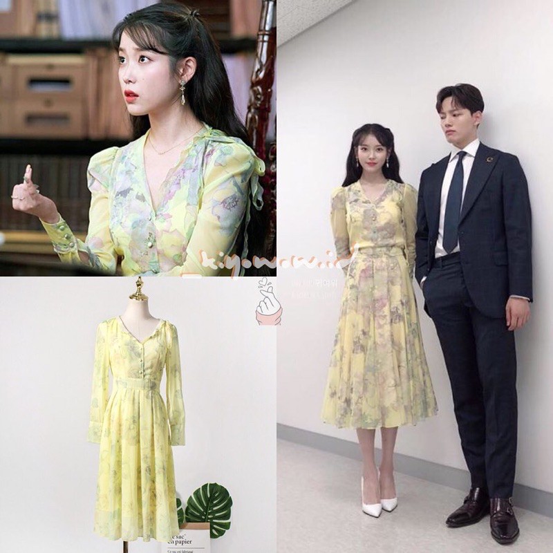 READY STOCK - Dress IU Hotel del Luna (Autumn Yellow Dress)