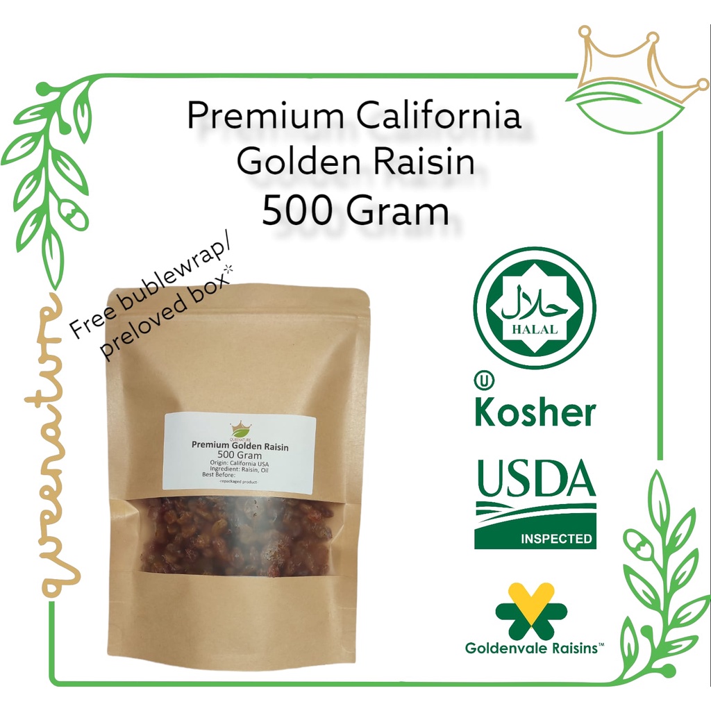 California Golden Raisin 500Gram / Kismis Kuning Premium USA