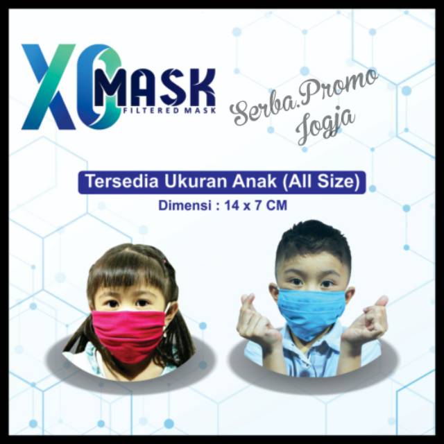 Masker Anak XO Premium - Masker Anak Kawat Hidung - Masker Anak Hijab - Masker Anak Motif lucu