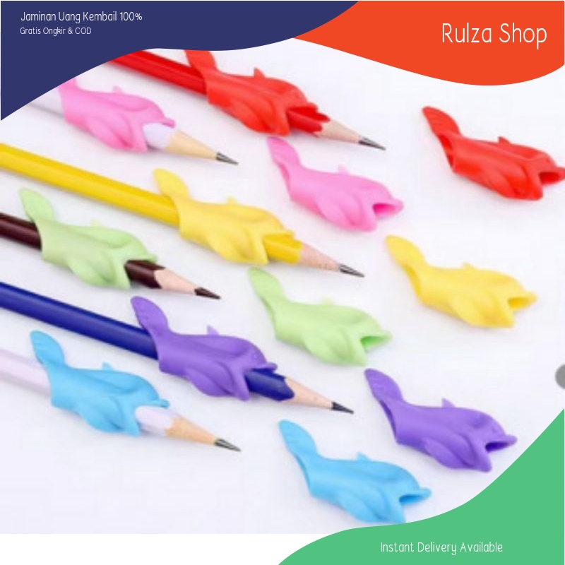 

Pencil holder Pensil Grip Alat Bantu Menulis Anak Model Dolphin Silikon