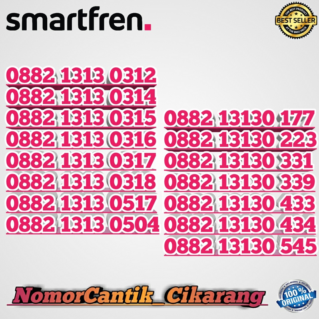 NOMOR CANTIK SMARTFREN SERI RIBUAN PROMO 14000 877 766 755 744 733 711 522 511 488 477 388 355 / NOM