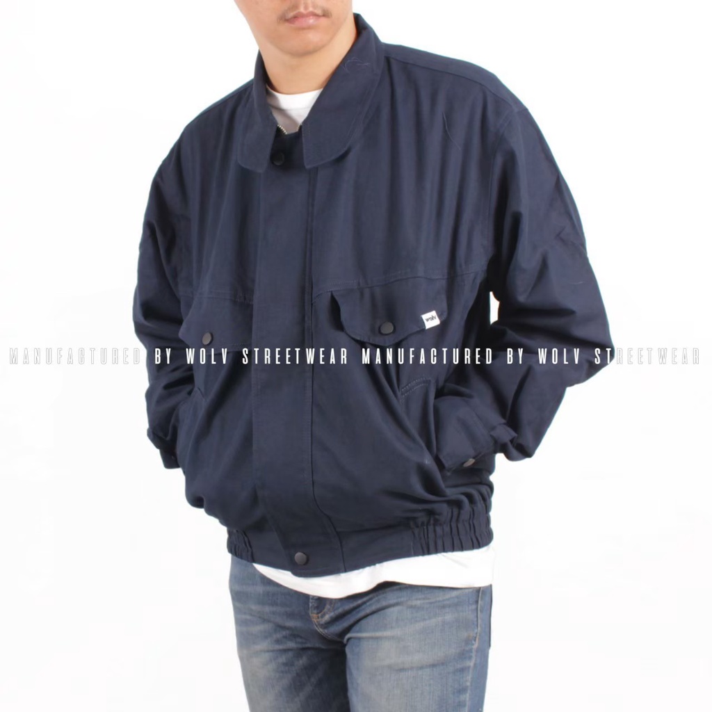 AKN- JAKET BOMBER PRIA / JAKET MOTOR CANVAS / JAKET HARINGTON FLIGHT ORIGINAL DISTRO WOLV