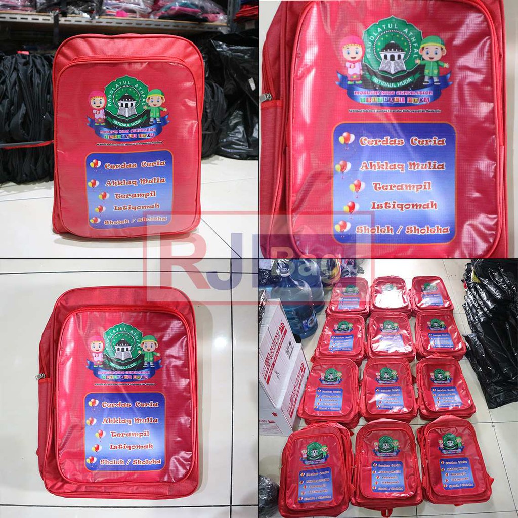 Jual Distro Grosir Tas Anak TK TPA RA IBTIDHAUL HUDA Ransel Anak Cewek Cowok Unisex Pesanan Grosir Custom Ransel Jinjing Anak