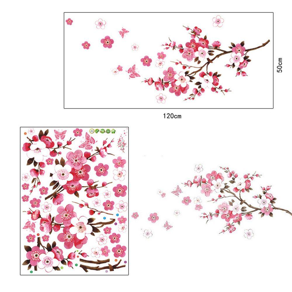 [Elegan] Mural Stiker Jendela Removable Lukisan Cina Kupu-Kupu Plum Blossom Dekorasi Rumah Kamar Tidur Seri Alam Dekorasi Wall Art