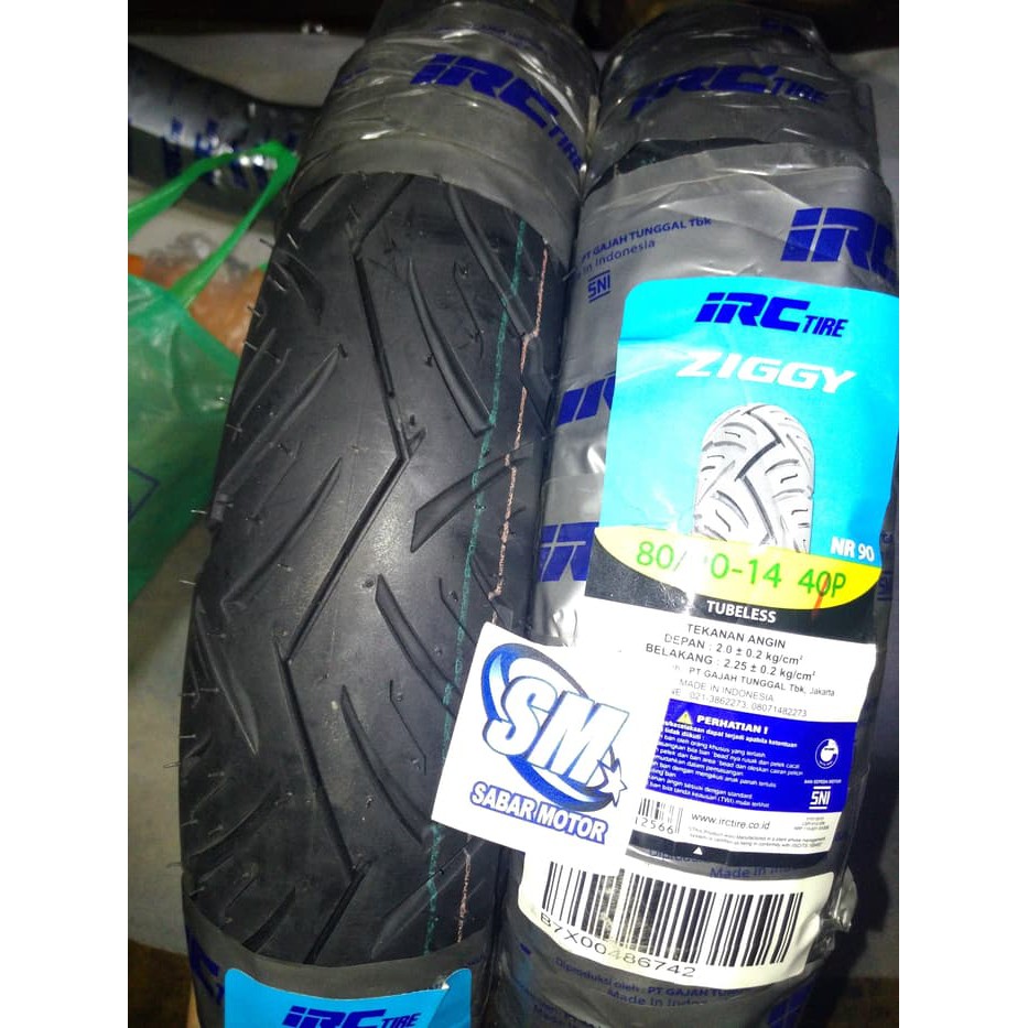 Ban IRC 80/90-14 Ziggy NR90 Tubeless
