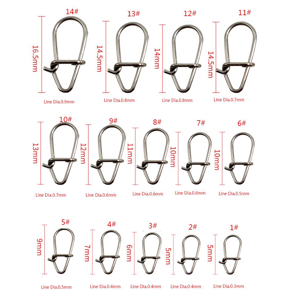 Suyo 100 Pcs Memancing Gantung Snap Baru Kualitas Tinggi Stainless Steel Tahan Lama Garis tackle Oval Split Rings