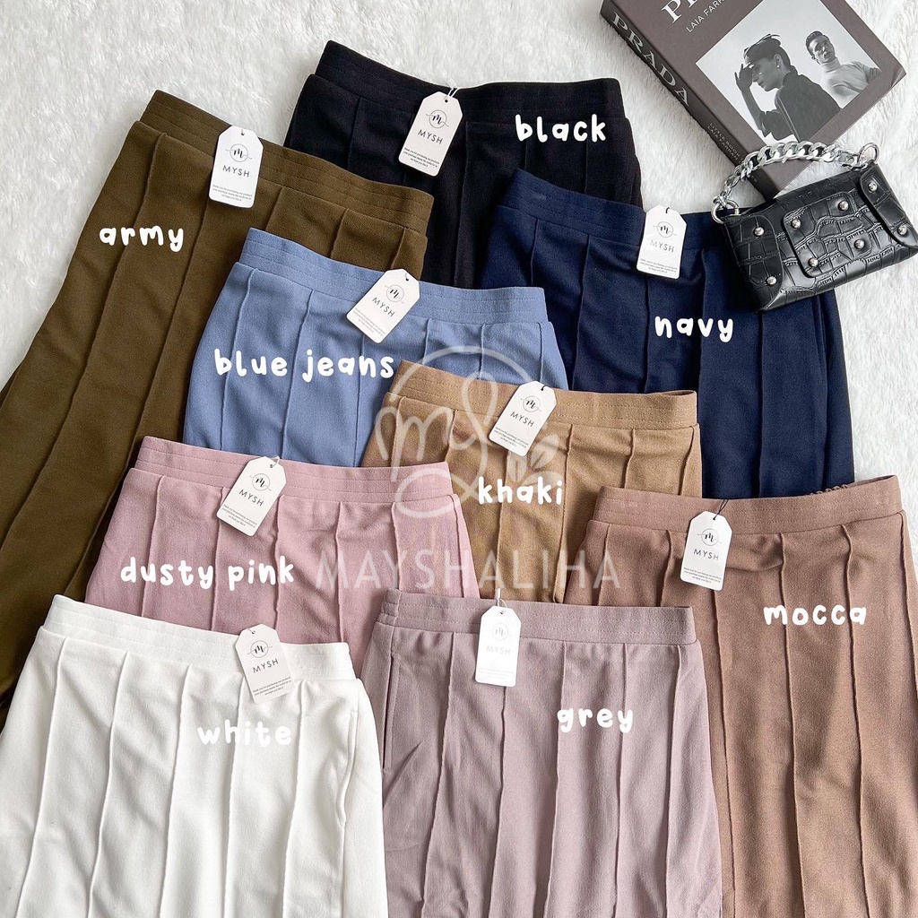 Mayshaliha Rok Kerja Zizi Skirt Full Jahitan Lipatan-3