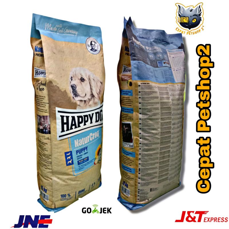 Grab/Gojek only Happy dog naturcroq puppy 15kg Freshpack / Dog food / makanan anak anjing