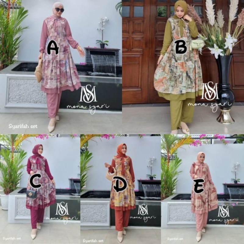 Syarifah one set ori mona syari by me