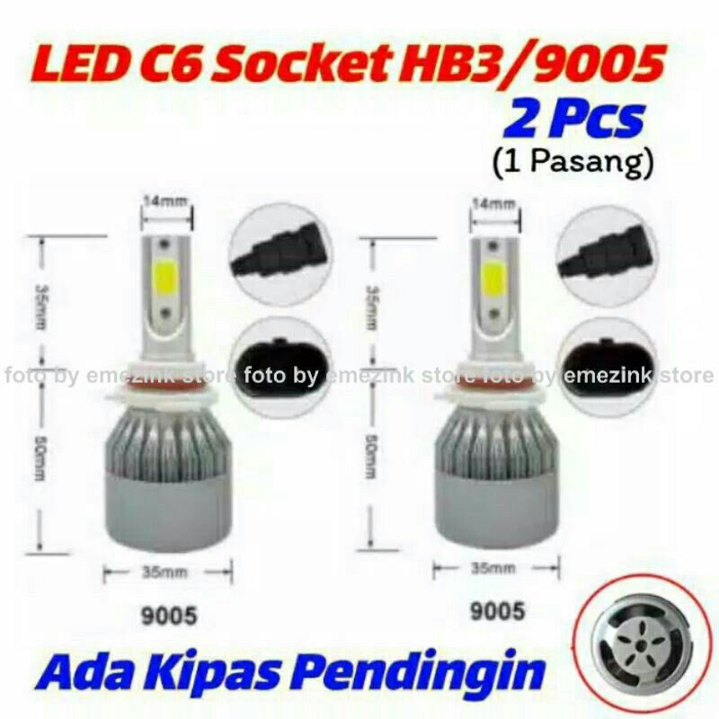 LML6G | lampu mobil led c6 socket HB3/9005 | ZL | ZO