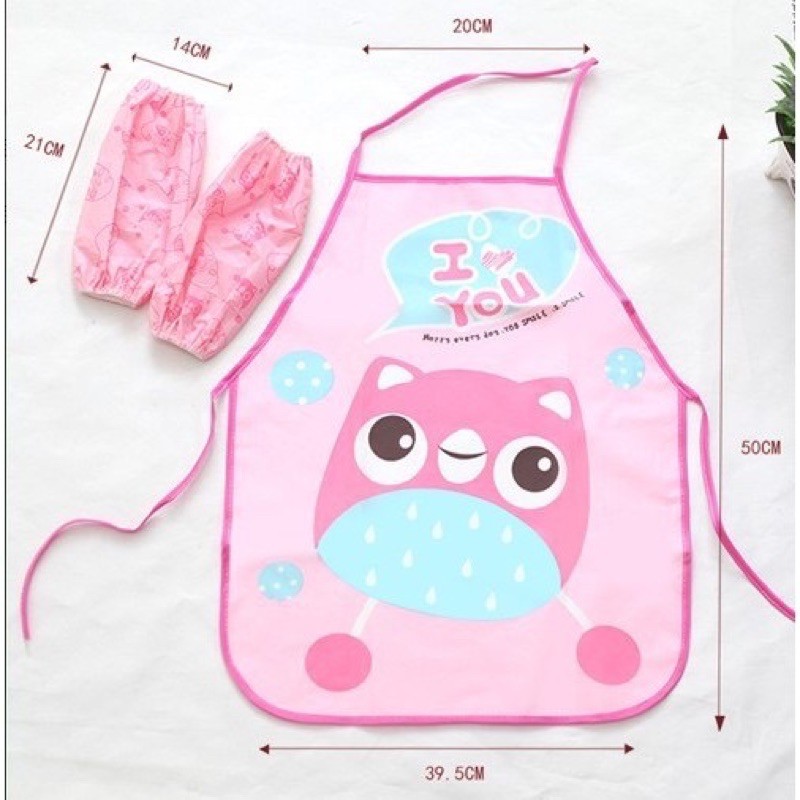 Celemek Masak Melukis Anak - Kids Cooking Apron - Celemek Anak Plastik Tahan Air - Apron Anak