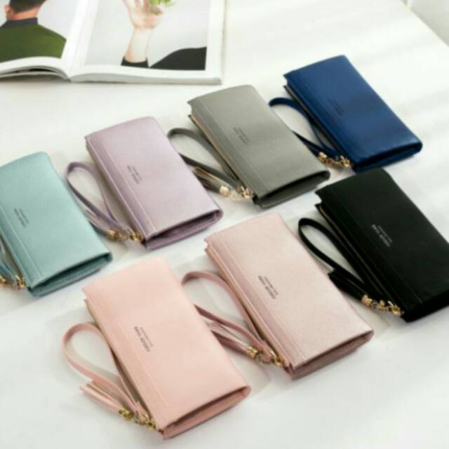 Dompet panjang wanita simple kece/bisa muat HP android/praktis/kado