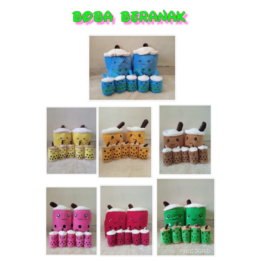 Boneka Boba Beranak - Keluarga Boba - Bubble Milk Tea Tanpa Lampu - Paket Boba Anak Beranak - Boba P