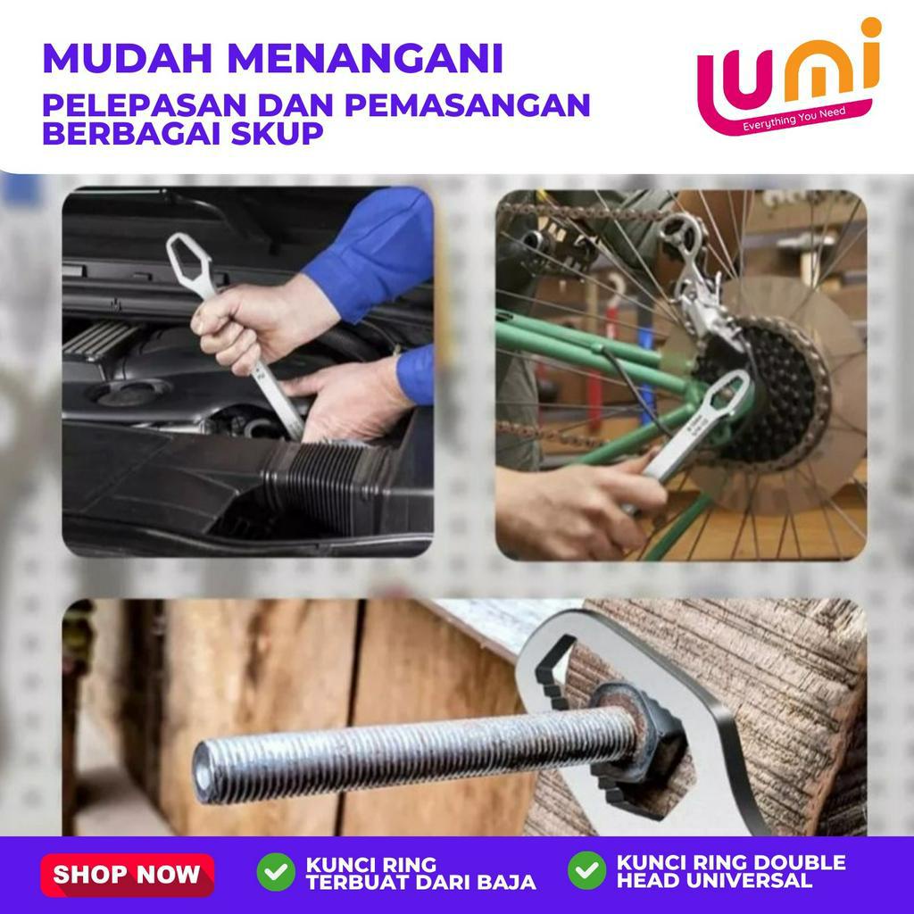 Kunci Ring Universal Double Head Wrench Adjustable Kunci Pas Ring Multi Size