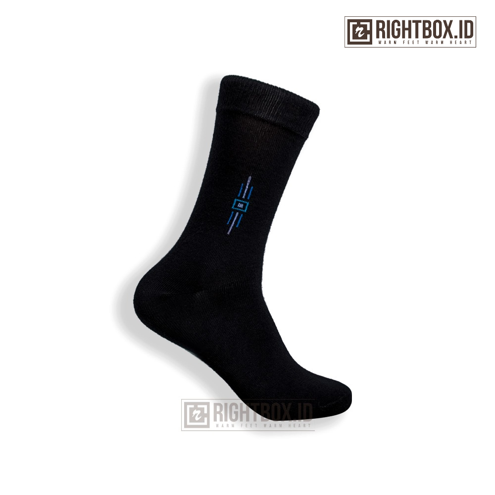 Rightbox Casual, Kaos Kaki Motif Pria Dewasa, Panjang Sebetis, Warna Hitam, Coklat dan Navy-4