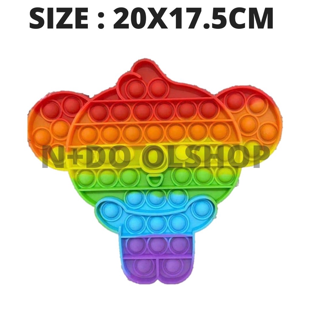 Pop It Jumbo FIDGET TOY Mainan Anak Karakter BTS Rainbow Ukuran 20 cm-KOYA