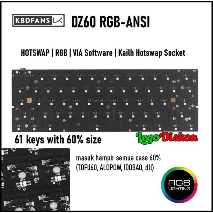 Dz60 Rgb Ansi V2 Hot Swap Mechanical Keyboard Pcb - Custom Keyboard