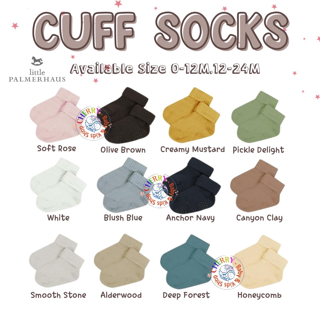 SALE Little Palmerhaus - Folded Cuff Socks / Wording Socks Kaos Kaki Rajut Lipat (Kaos Kaki Bayi) 2.0 CBKS