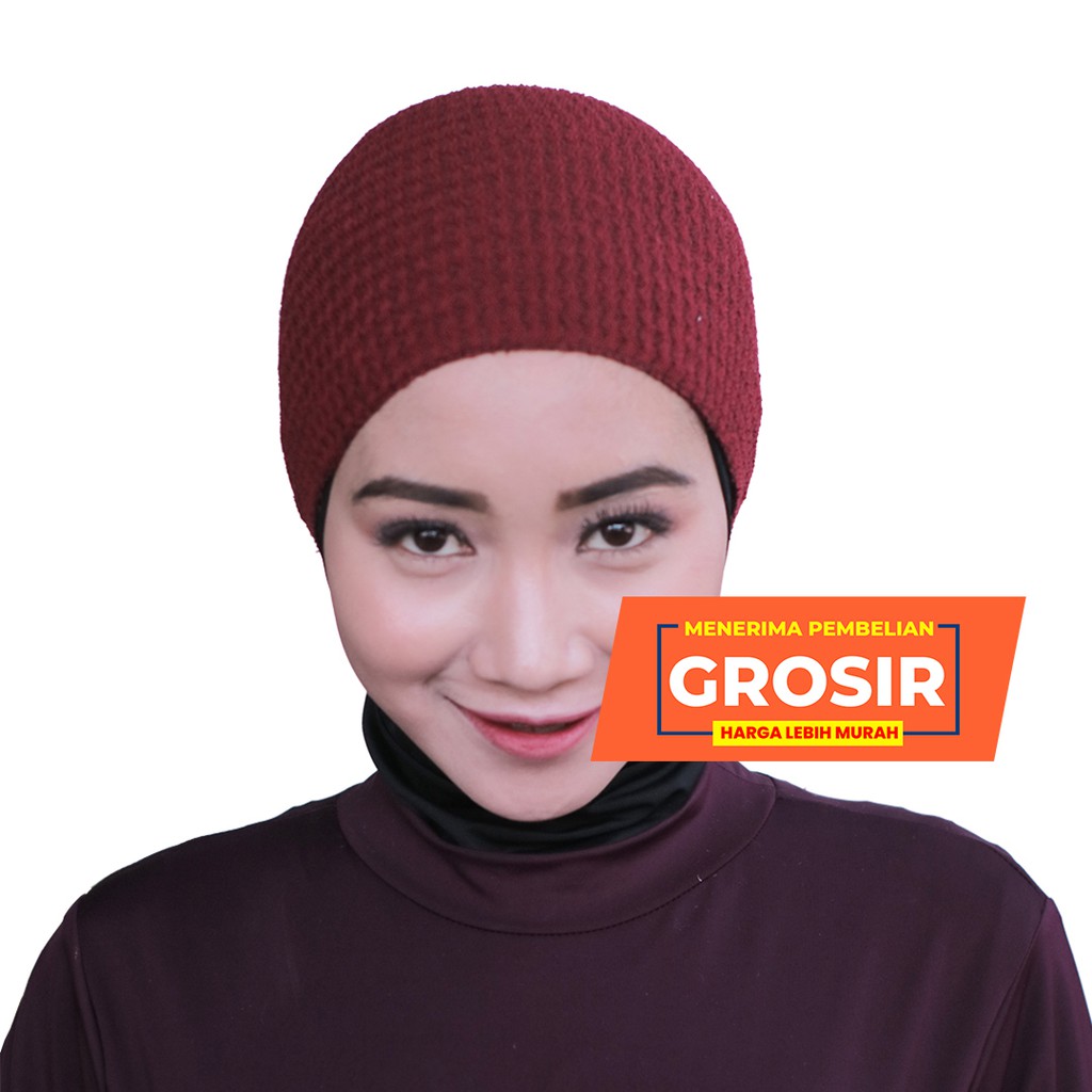 (Promo &amp; Pilih Warna) Ciput Rajut 1 Warna (Ciput Ayra) | Bandana Rajut Inner Kepala