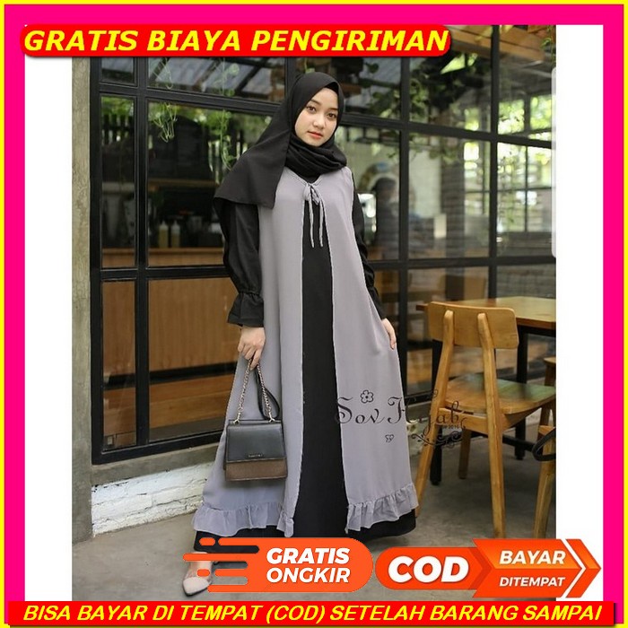 Gaun Gamis Dress Dres Brukat Pesta Kondangan Lamaran Akad Nikah Wanita Remaja Terbaru 2022 Elegan El