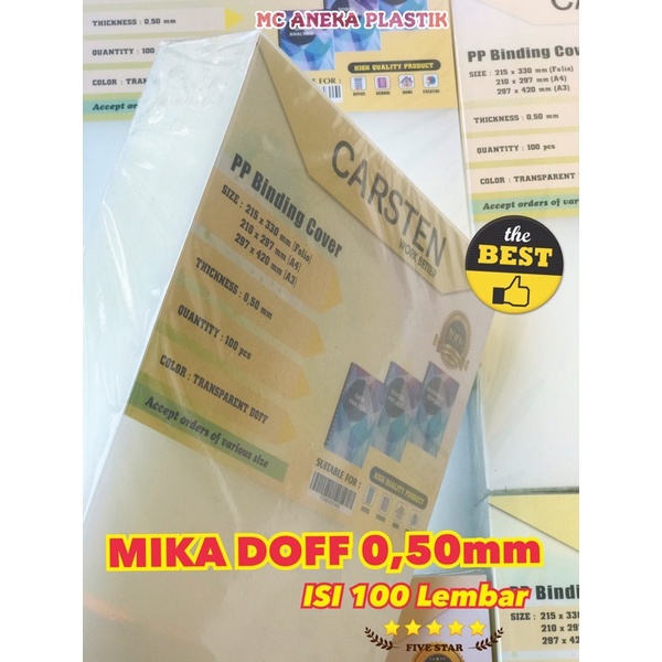 

Promo Cover Jilid Cover Mika Doff Atau Emboss 0.50mm Isi 100 Lembar