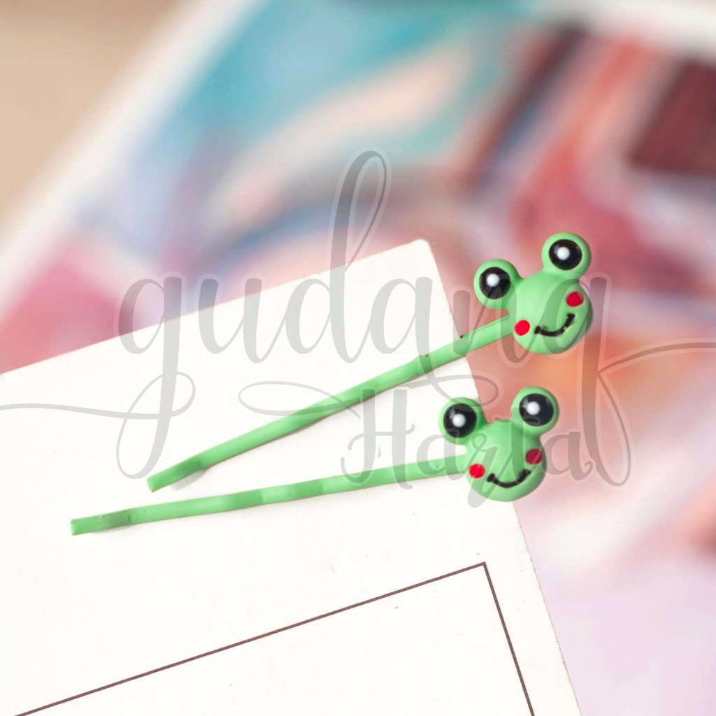 Bobby Pin Frog Katak Kodok Keroppi Jepit Rambut Lucu GH 201636