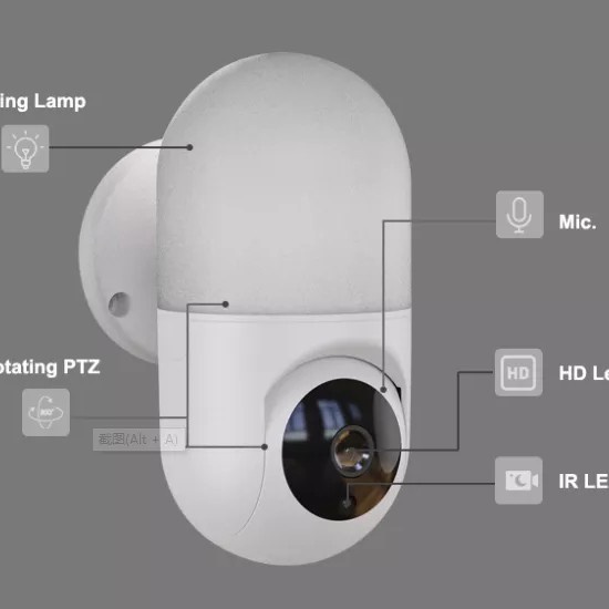 CCTV Smart wireless IP camera CCTV WIFI / Lampu cctv dinding FULL HD