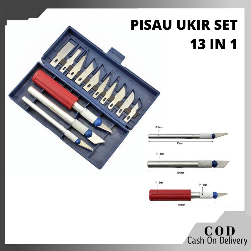 

Pisau Ukir Seni Set 13 in 1 Crafting Art with 3 Handle - A-003