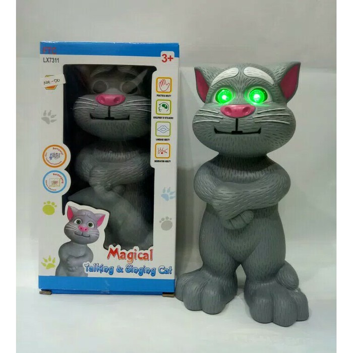 MAINAN ANAK TALKING TOM CAT SINGING TOM CAT MEDIUM BAHASA INDONESIA BERNYANYI CERITA DONGENG REKAM SUARA SENSOR SENTUH