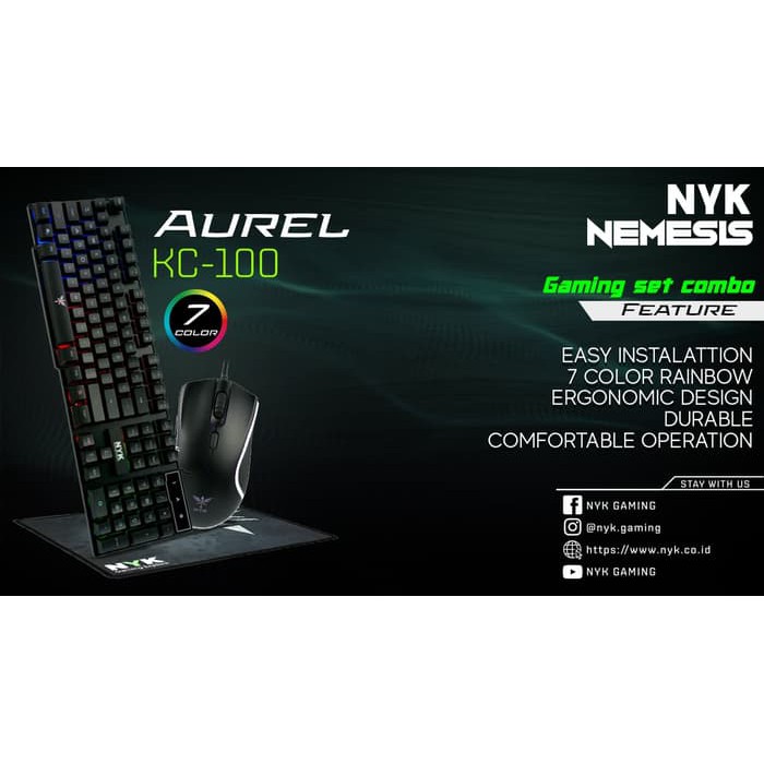 NYK NEMESIS AUREL KC-100 Gaming Keyboard, Mouse, Mouse Pad Combo