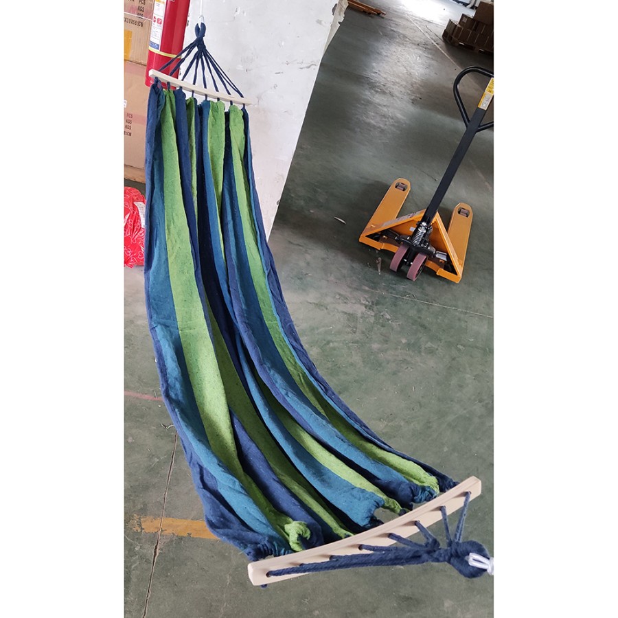 Hammock Tempat Tidur Gantung Canvas Anti Rollover - JS427 - Blue/Green