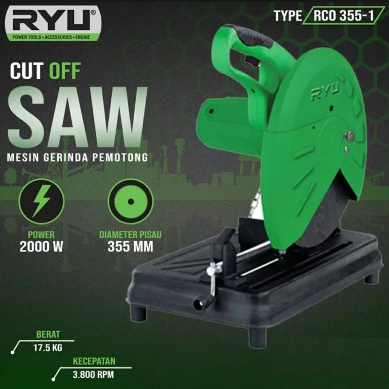 RYU Mesin Potong Besi RCO  355-1 Cut Off Saw 14 Inch Mesin Potong Duduk