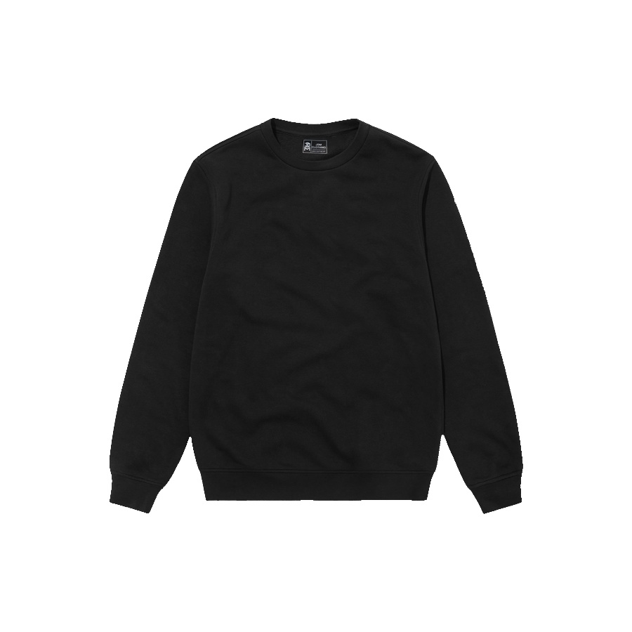Crewneck Black Motif Simpel Pria dan Wanita Premium Quality-Polos Hitam