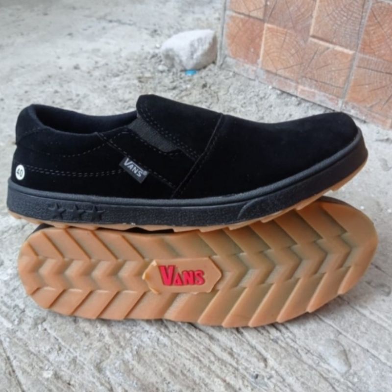 SEPATU KASUAL VANS SLIP ON HITAM SEPATU TANPA  tali