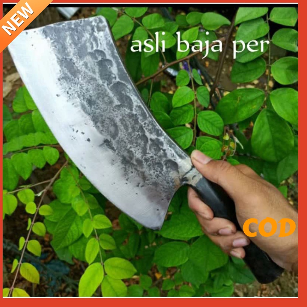 Pisau Potong Daging Sapi Asli Baja Per, Pisau Potong Sayur, Bladok Daging Kambing Cacah Tulang Ayam